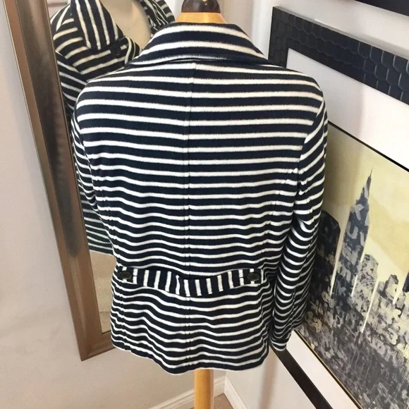 Lands End double breasted stripped peacoat - Picture 5 of 6